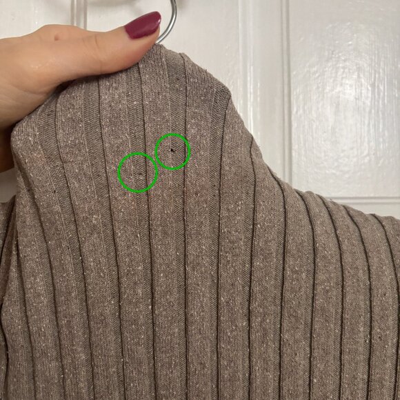 THE ROW Deidree Ribbed 100% Silk Sweater Mock Neck Thick Light Brown Tan Taupe M - Picture 8 of 9